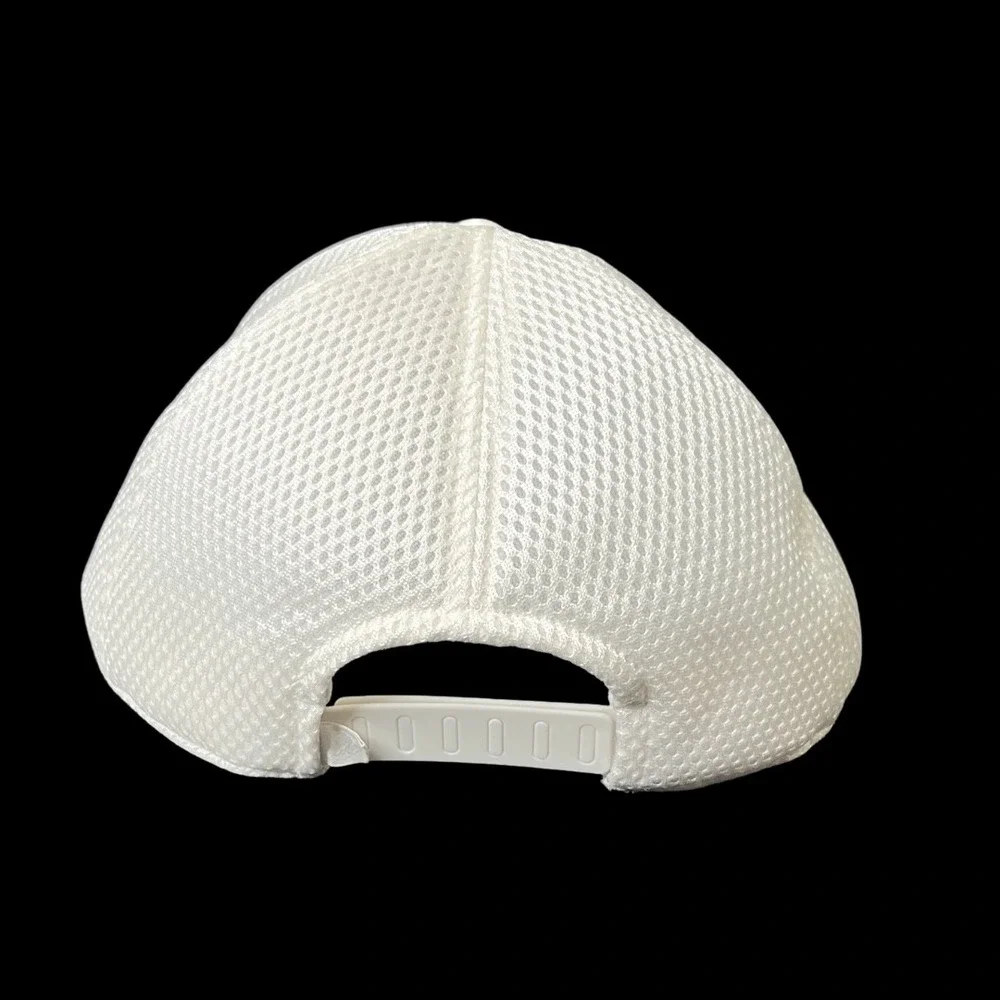 Lululemon Athletica L/XL White Mesh Back Trucker Hat Snapback Logo Cap